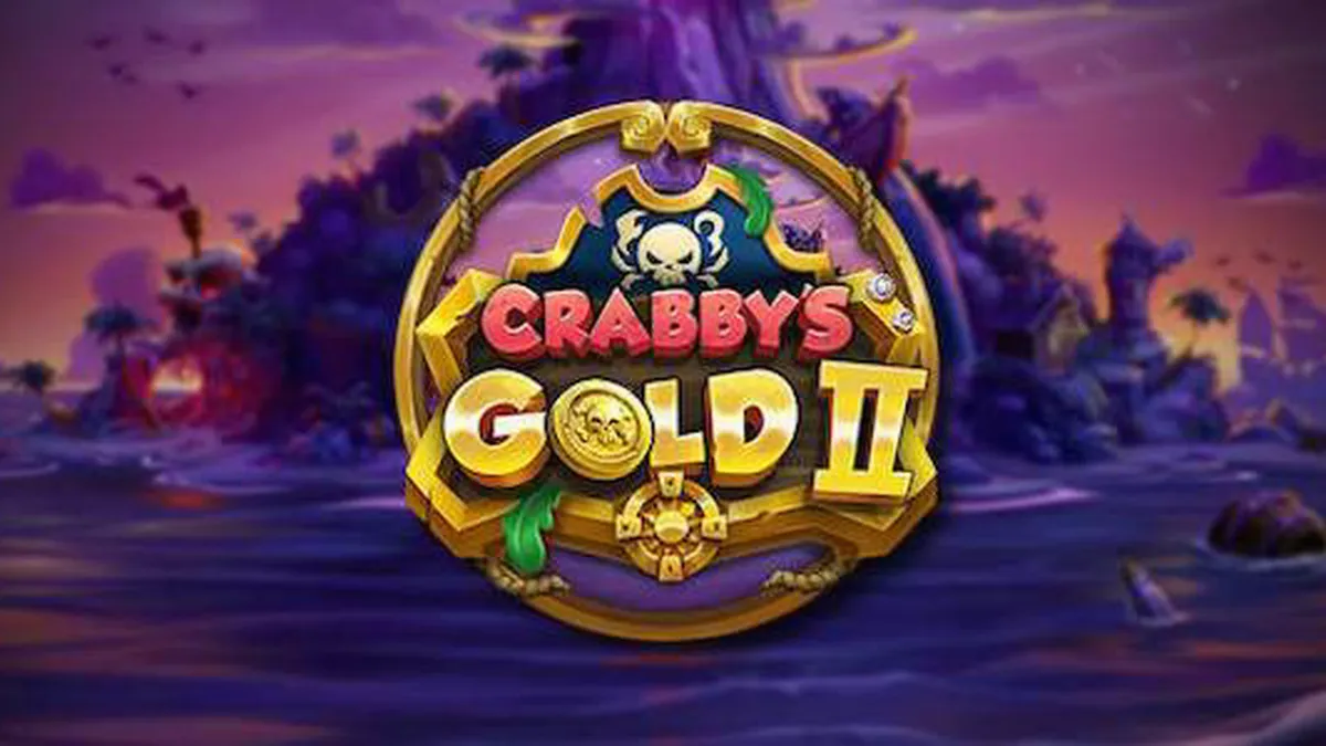 Isang makulay na pirate-themed slot machine na Crabby’s Gold II na may 6 na reels.